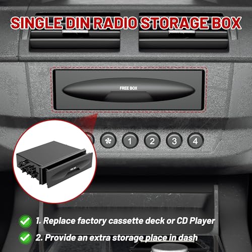 RED WOLF Car Radio Stereo Single Din Storage Box Dash Trim CD - Product Imagery