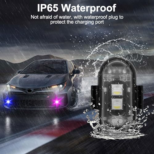4PCS Wireless LED Strobe Lights with Remote Control, 8 Colors - Product Imagery