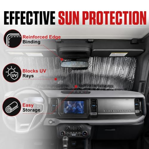 Mabett Windshield Sun Shade for 2021-2026 Ford Bronco - Product Imagery