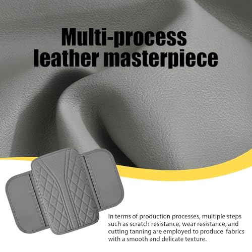 Car Center Console Cover with 2 Storage Bags, Leather Armrest - Product Imagery