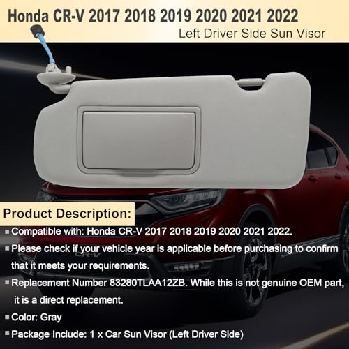 NHILES Driver Left Side Sun Visor Compatible with Honda CRV - Product Imagery