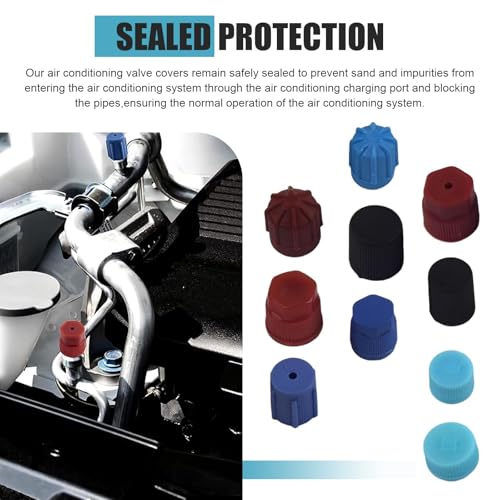 26PCS R12 R134a AC Caps for Car, 10 Size Air Conditioning Port - Product Imagery