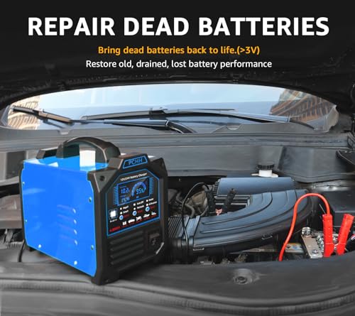 PCHH 12V 24V Car Battery Charger Heavy Duty, 0-15A Automatic - Product Imagery
