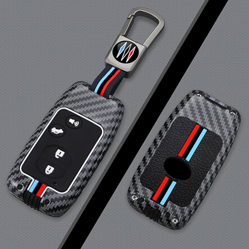 Zinc Alloy Carbon Fiber Style Smart Key Fob Case Cover Shell - Product Imagery
