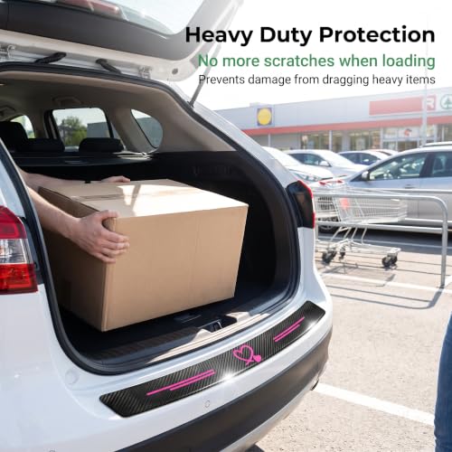 5 PCS Car Door Sill Guard Stickers, Carbon Fiber Heart Pattern - Product Imagery