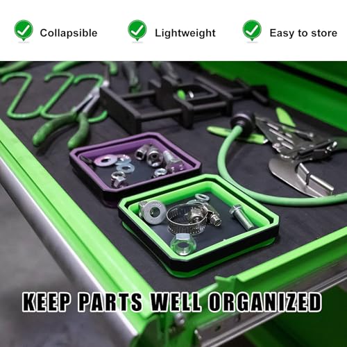Yourkar Collapsible Magnetic Parts Tray, 4.5 Inch Foldable - Product Imagery