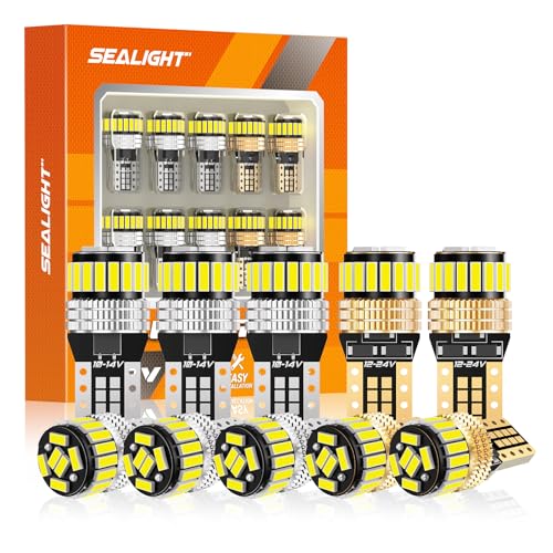 SEALIGHT 194 LED Bulb 6000K White 168 T10 2825 W5W 600% - Product Imagery