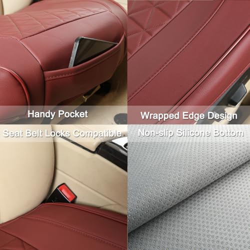 Black Panther 1 Pair Luxury Faux Leather Car Seat Covers Front - Product Imagery