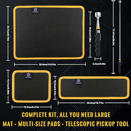 Magnetic Tool Mat Set, 4 Pack Tool Mat Set with Telescoping - Product Imagery