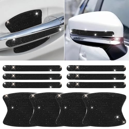 10 PCS Bling Car Door Handle Protector, Shiny Crystal Rhinestone - Product Imagery