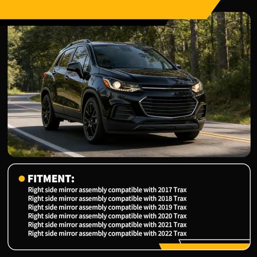 Right Side Mirror Assembly 3Pins Compatible with 2017-2022 Trax - Product Imagery