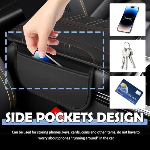 Car Center Console Cover with 2 Side Pockets,Arm Rest Cover for - Product Imagery