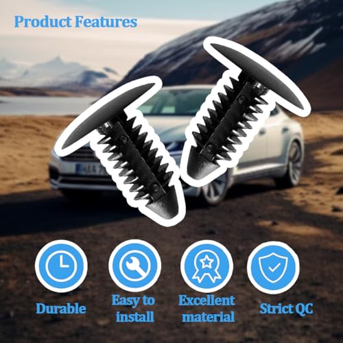 10PCS Car Bumper Plugs, 8mm Rivets License Plate Hole Plugs - Product Imagery