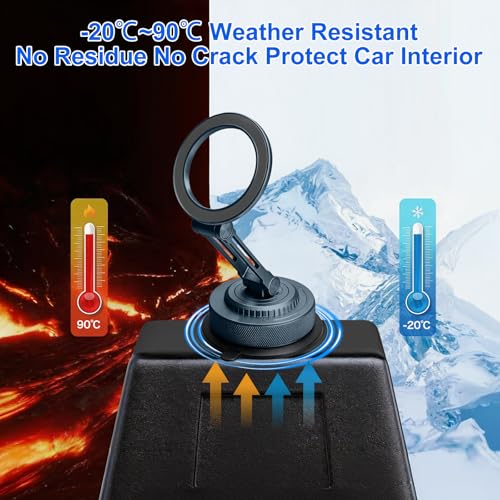 PIEPIE All-Metal Alloy Magnetic Suction Cup Car Phone Mount - Product Imagery