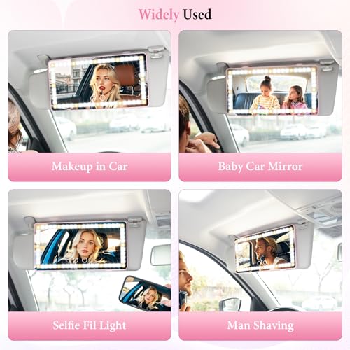 SINGARO Car Sun Visor Vanity Mirror - Rechargeable Makeup Mirror - Product Imagery