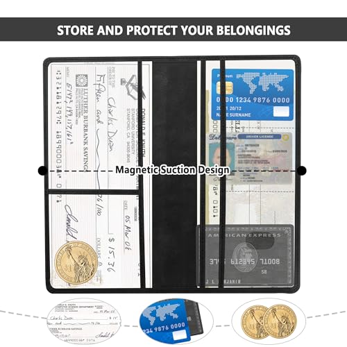 Car Registration and Insurance Holder,PU Leather Car Glove Box - Product Imagery