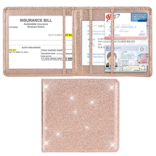 Car Registration and Insurance Holder, Glove Box Organizer, Rose - Product Imagery