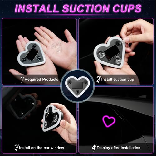 iFunyLED Heart-Shaped Solar Powered Car LED Interior Ambient - Product Imagery