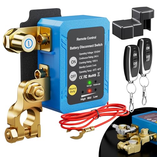 RVBOATPAT Remote Battery Disconnect Switch 12V/24V 240A Kill - Product Imagery