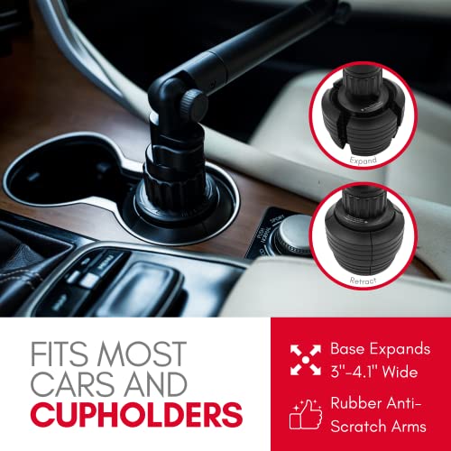 Macally Cup Holder Tray for Car - Adjustable Car Tray Table - - Product Imagery