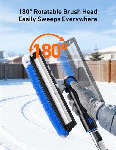 AstroAI 47" Extendable 3-in-1 Snow Brush & Ice Scrapers for Car - Product Imagery