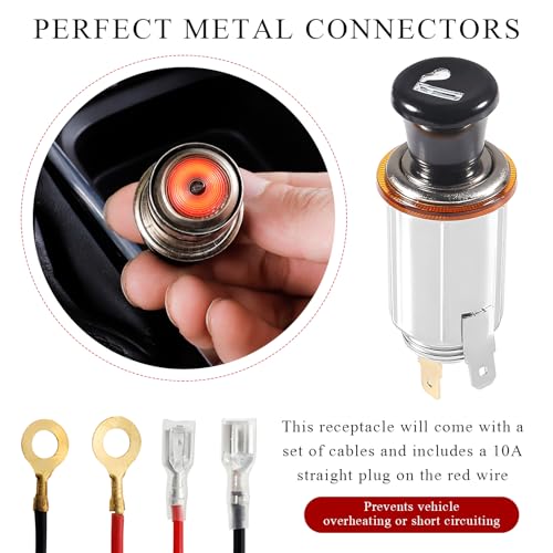 Yourkar Car Cigarette Lighter, DC 12V Auto Cigarette Lighter - Product Imagery