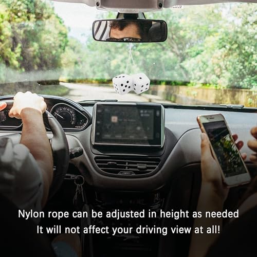 Stylish Fuzzy Dice for Car Hanging Ornament,Funny Plush Dice - Product Imagery
