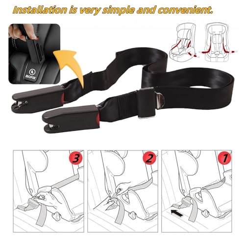 Strap Pads Compatible with 1 Pcs Universal ISOFIX Kids Seat Car - Product Imagery