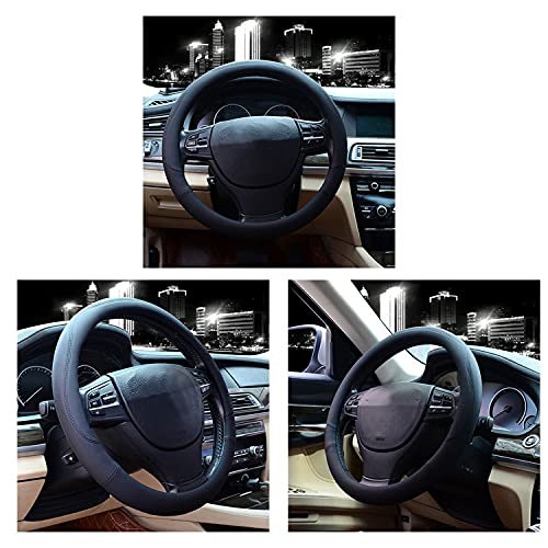 Valleycomfy Microfiber Leather Steering Wheel Cover Universal 15 - Product Imagery