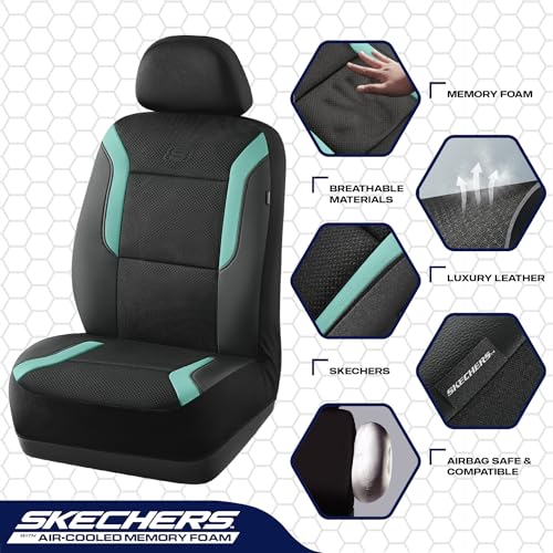 Skechers Memory Foam Car Seat Covers, Air Cool Mesh Thick Seat - Product Imagery