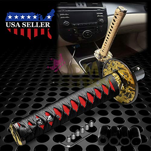 JDMBESTBOY Samurai Sword Black Red Shift Knob Shifter Alloy - Product Imagery