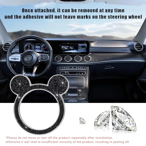 Augeny Bling Car Engine Start Button Cover, Rhinestone Key - Product Imagery