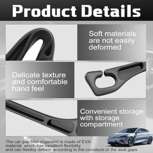 4PCS Car Seat Gap Filler Organizer, Universal Car Seat - Product Imagery