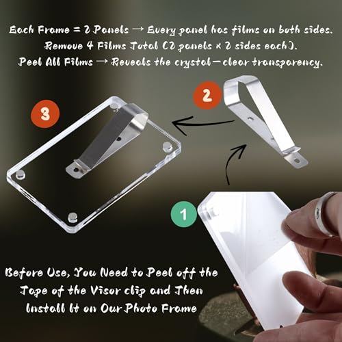 Car Sun Visor Photo Holder, 4 Pack Universal Magnetic Car Visor - Product Imagery