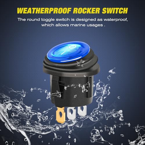 Nilight 3 Gang Rocker Toggle Switch Panel Waterproof - Product Imagery