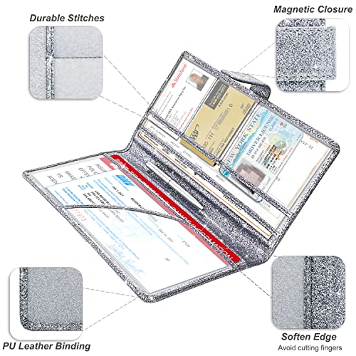 RSAquar Car Registration & Insurance Holder - Leather Glove Box - Product Imagery