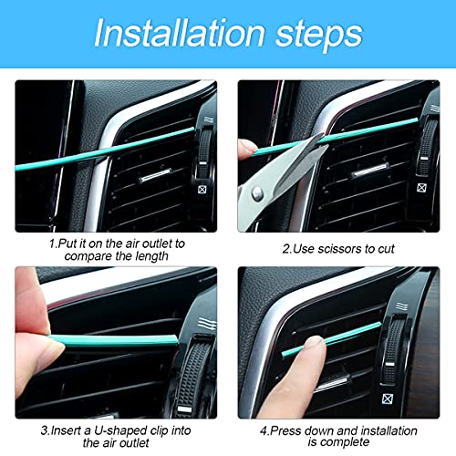 8sanlione 20PCS Waterproof Bendable Car Air Vent Trim Strips, Red - Product Imagery