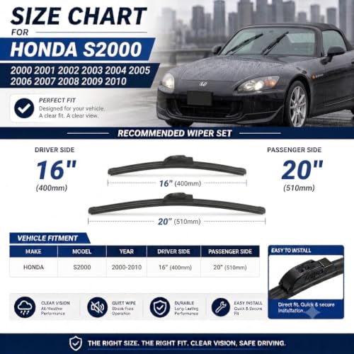AERO Voyager 20" + 16" Windshield Wipers, Replacement for Honda - Product Imagery