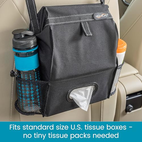 High Road Car Trash Can and Tissue Holder, Hanging Trash Bag - Product Imagery