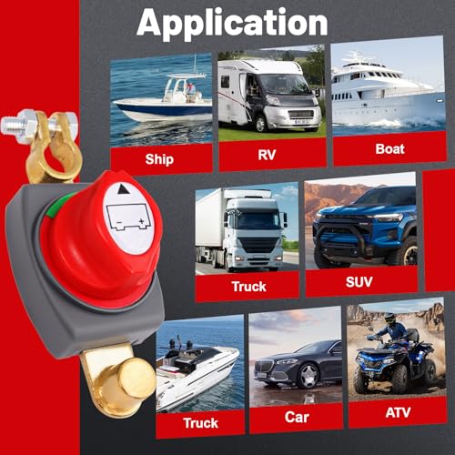 Top Post Battery Cut Off Switch 12V - 48V Volt Heavy Duty Marine - Product Imagery