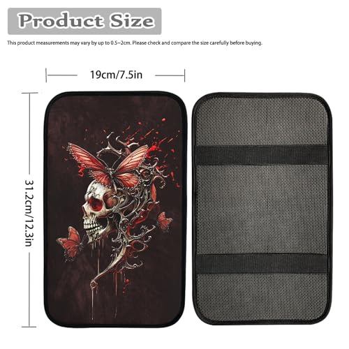 Gothic Skull Center Console Cover Butterfly Armrest Cover for - Product Imagery