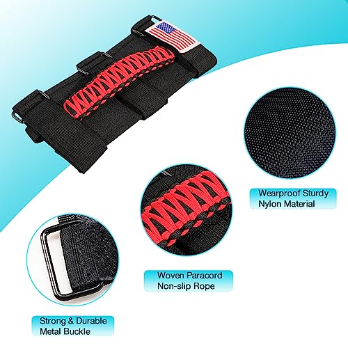 GAIZON 4 Pack Grab Handles Paracord Roll Bar for Jeep Wrangler - Product Imagery