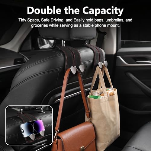 2 PCS Car Seat Back Hooks, Cars Headrest Hook for Purses and - Product Imagery