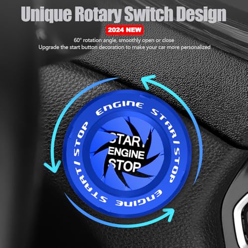 Tybasthe Rotary Push Start Button Cover, Car Accessories Engine - Product Imagery