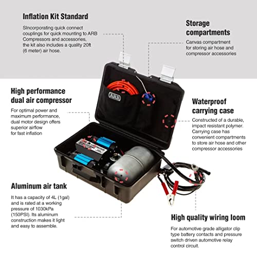 ARB (CKMTP12) 12V Twin Motor High Performance Portable Air - Product Imagery