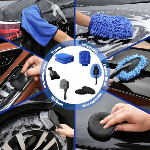 Qydipclin 45Pcs Car Detailing Kit, Car Detailing Brush Set, Car - Product Imagery