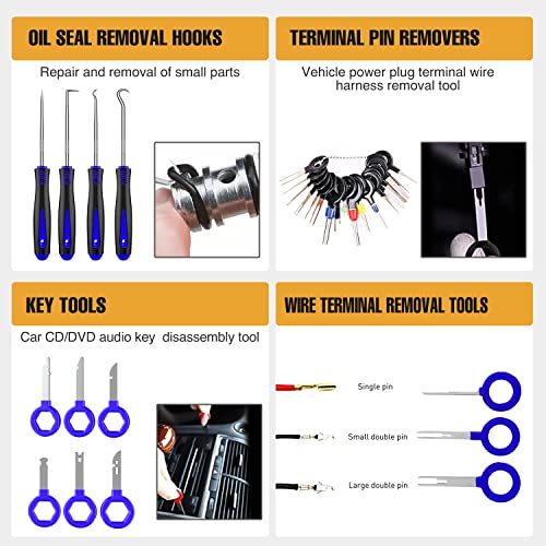 GOOACC 238Pcs Auto Trim Removal Tool and Push Pin Retainer Clip - Product Imagery