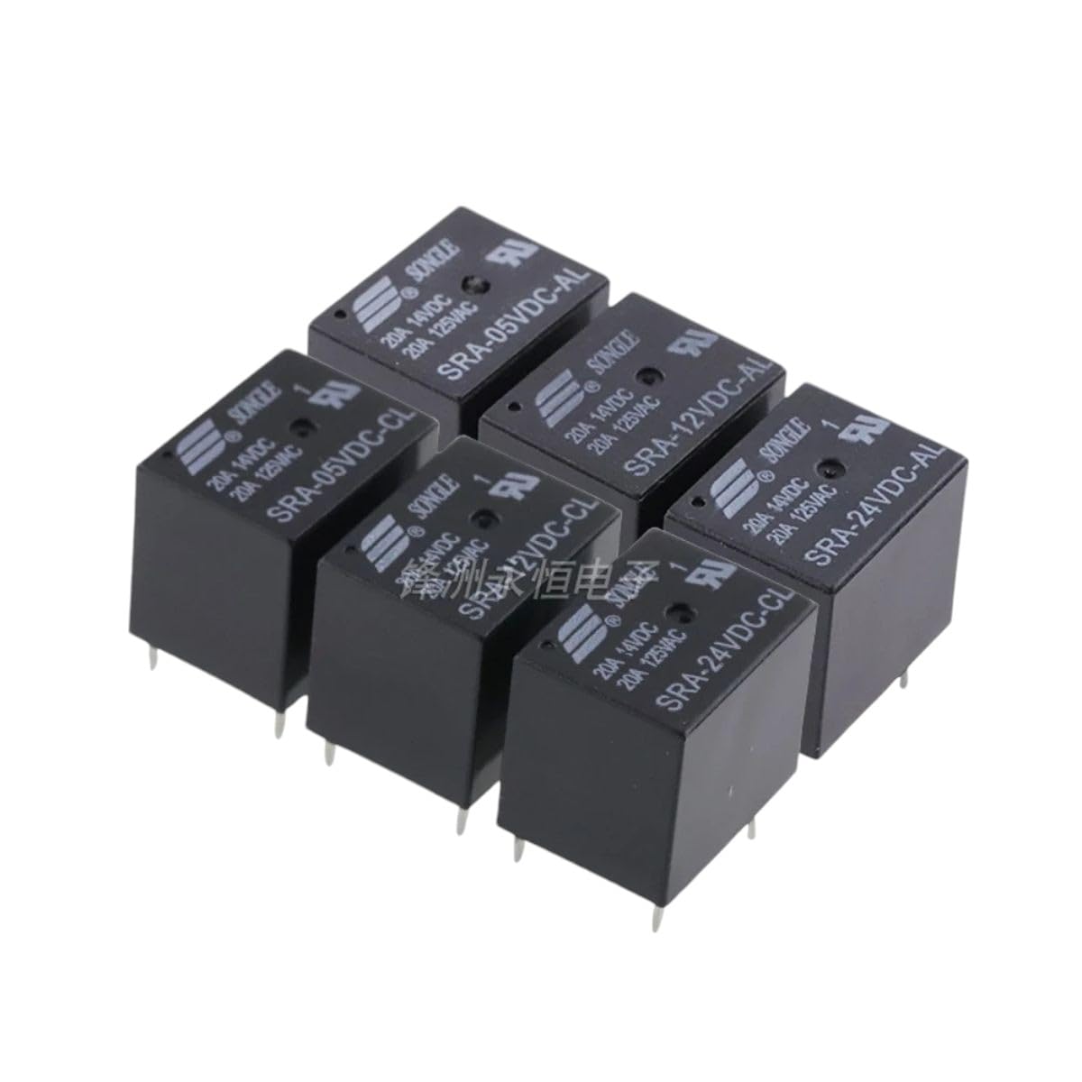 5PCS/Lot Relay SRA-05V 12V 24VDC-AL-CL T74 20A 4/5PINS Single - Product Imagery