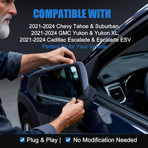 Driver Side Mirror Glass Replacement Compatible with 2021-2025 - Product Imagery