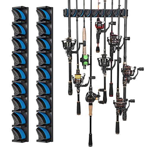 PLUSINNO V9 Fishing Rod Holder, Wall Mount Fishing Pole Holder - Product Imagery